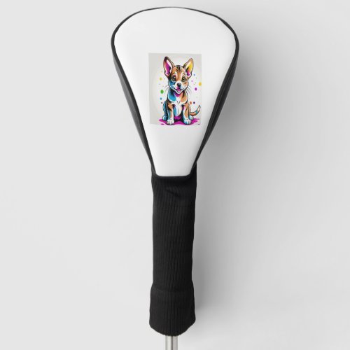 Colourful Puppy Dog   Golf Head Cover