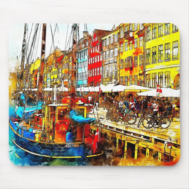 Colourful Quayside Mouse Pad (Front)