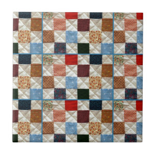 Colourful quilt squares pattern ceramic tile