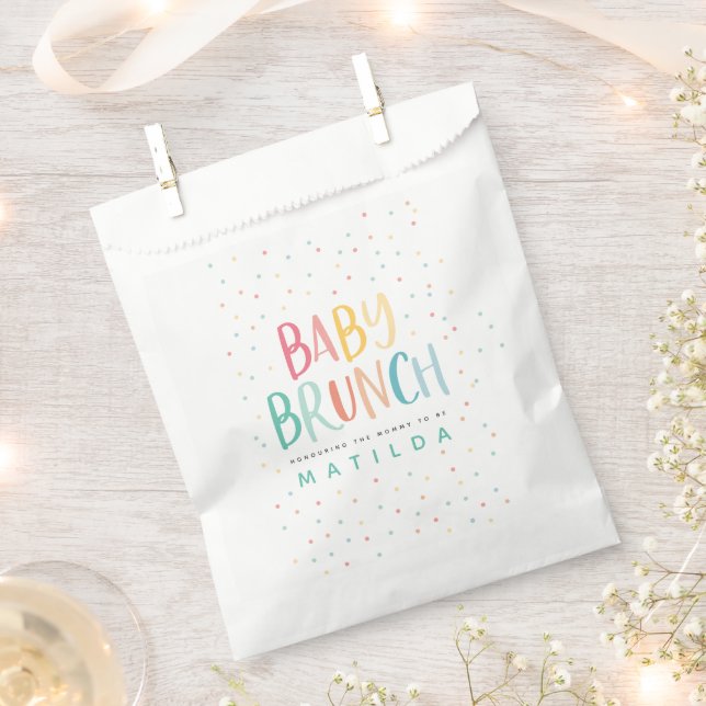 Colourful rainbow baby brunch party favor bag (Clipped)