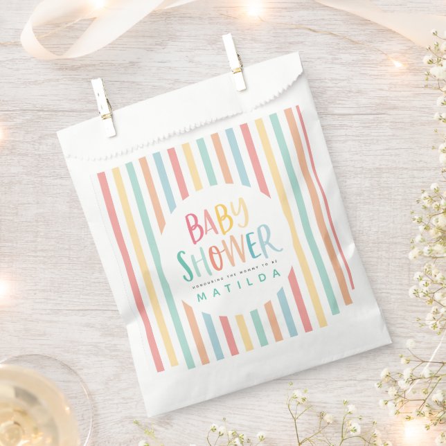Colourful rainbow baby shower party favor bag (Clipped)