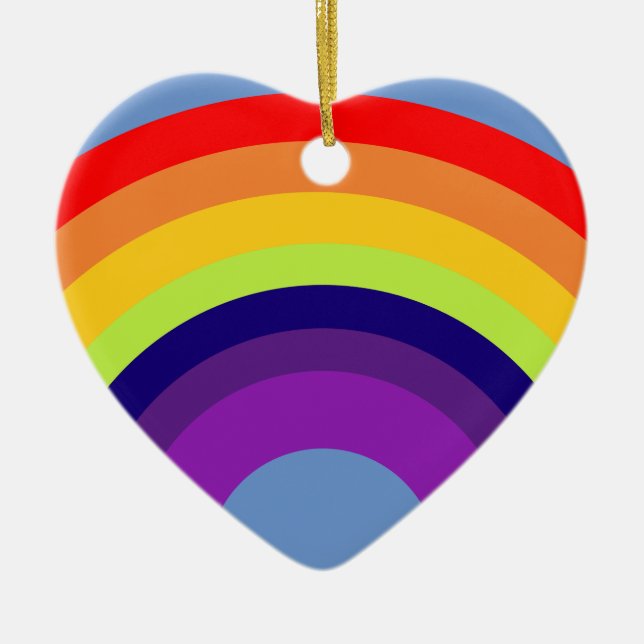 Colourful Rainbow Ceramic Ornament (Front)