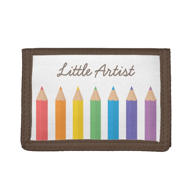 Colourful Rainbow Colouring Pencils Kids Wallet (Front)