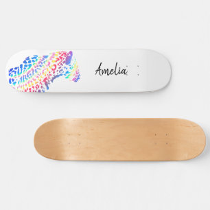 Colourful Rainbow Jaguar Skateboard