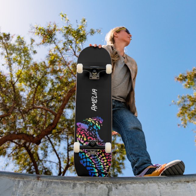 Colourful Rainbow Jaguar  Skateboard (Outdoor 1)