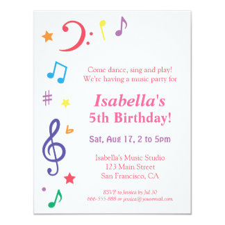 Music Themed Birthday Invitations 4