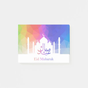 Colourful Rainbow Polygonal Eid - Post-It Notes