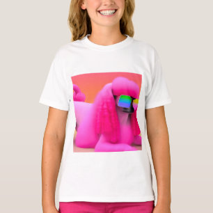 Colourful Rainbow Poodle Caticorn Kitty T-Shirt