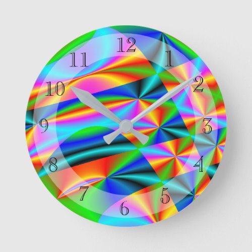 Colourful Rainbow Quilt Round Clock
