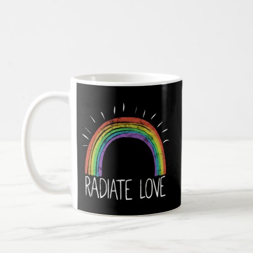 Colourful Rainbow Radiate Positivity Motivational Coffee Mug