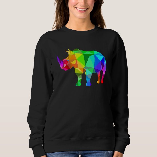 Colourful Rainbow Rhino Sweatshirt (Front)
