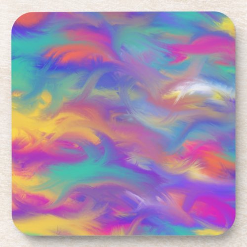 Colourful Rainbow Sea Christian Worship Waves Art Beverage Coaster