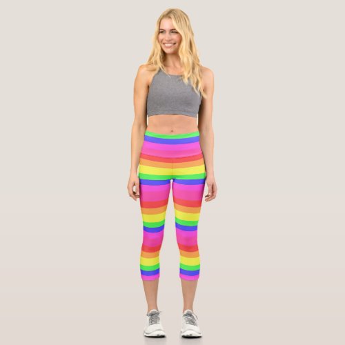 Colourful Rainbow Spectrum  Capri Leggings