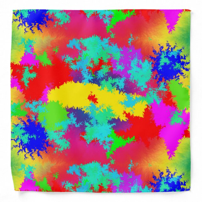 Colourful Random Trippy Pattern Bandana (Front)