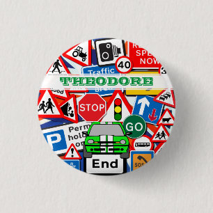 Colourful Road Signs, and Automobile Custom Name Button