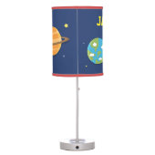 Colourful Rocket Ship, Outer Space, For Kids Room Table Lamp (Back)