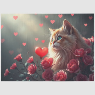 Colourful Romantic Cats Tissue Paper