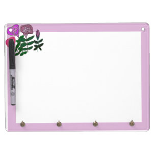 Colourful Rose Design Dry Erase Board With Keychain Holder