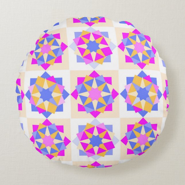 Colourful Round Pillow design  (Front)