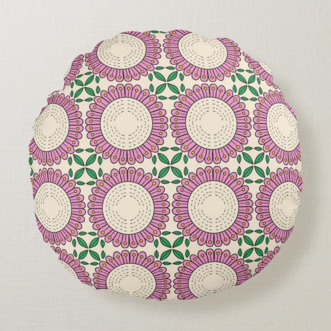 Colourful Round Pillow design  (Front)