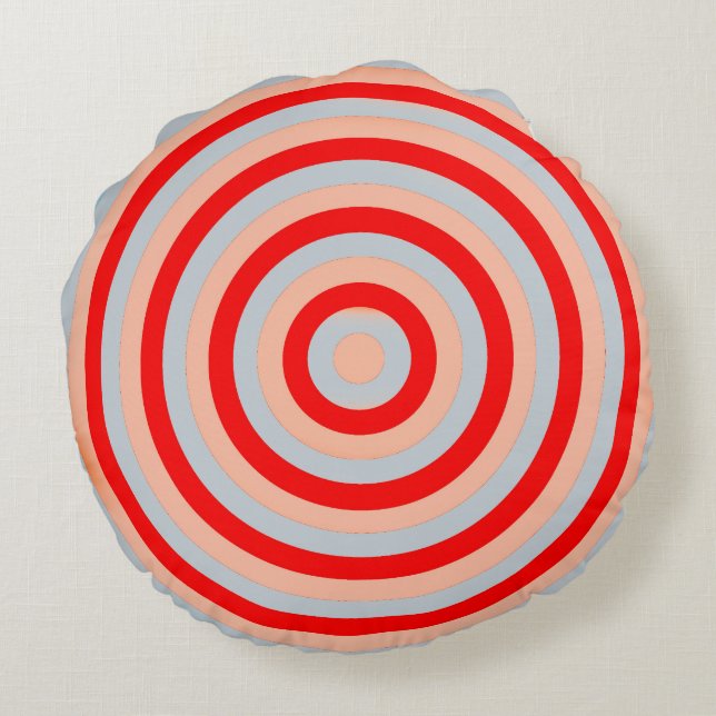 Colourful Round Pillow with Circular Design (Back)