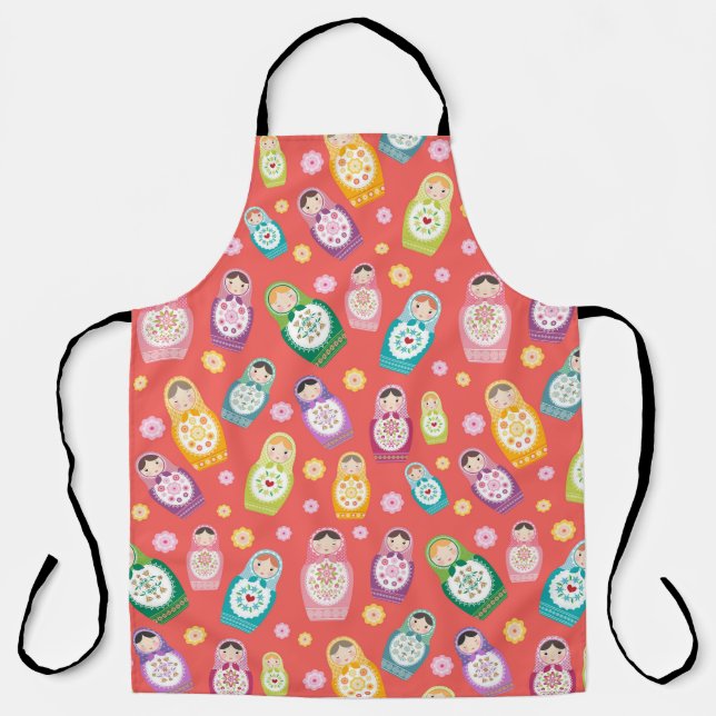 Colourful Russian Doll Apron (Front)