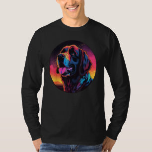 Colourful Saint Bernard Dog Dad Mom Graffity T-Shirt
