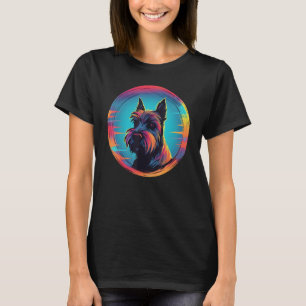 Colourful Scottish Terrier Dog Dad Mom Graffity T-Shirt