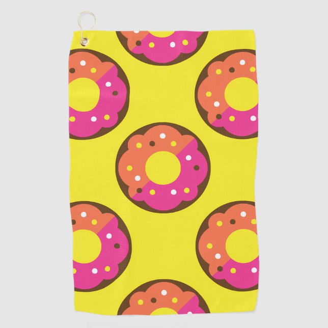 Colourful Seamless Donut Pattern, Colourful Candy  Golf Towel (Front)