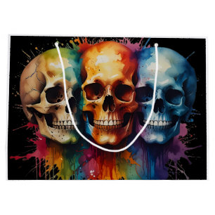 Colourful Skull Art Vibrant Skulls  Large Gift Bag