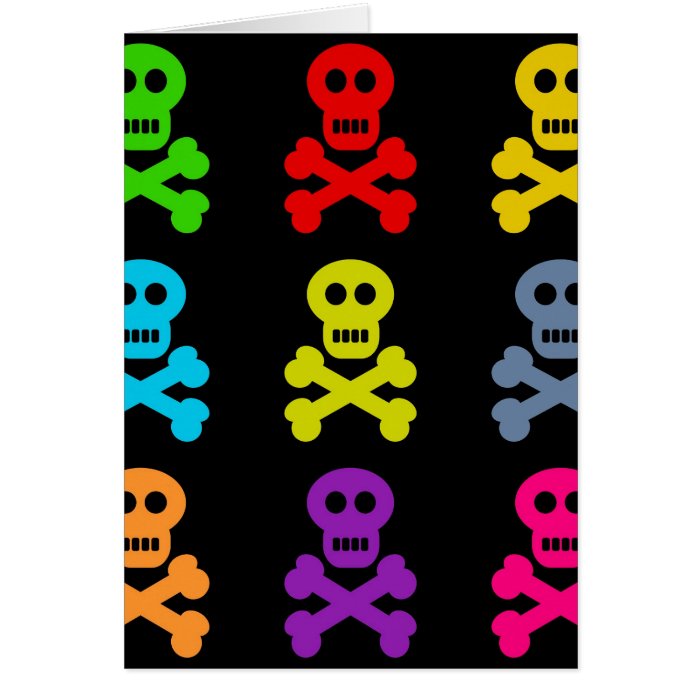 Colourful Skulls Card