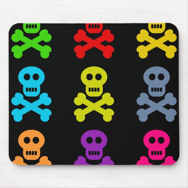 Colourful Skulls Mouse Pad (Front)