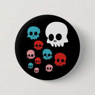 Colourful Skulls Pinback Button