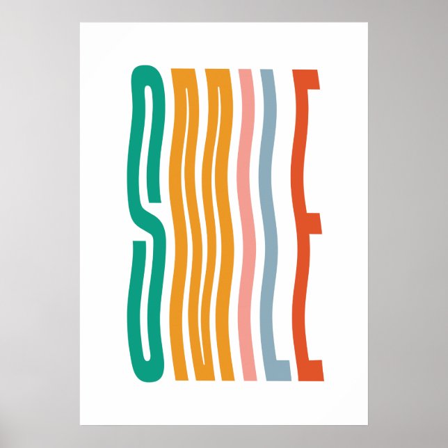 Colourful smile phrase kids room poster (Front)