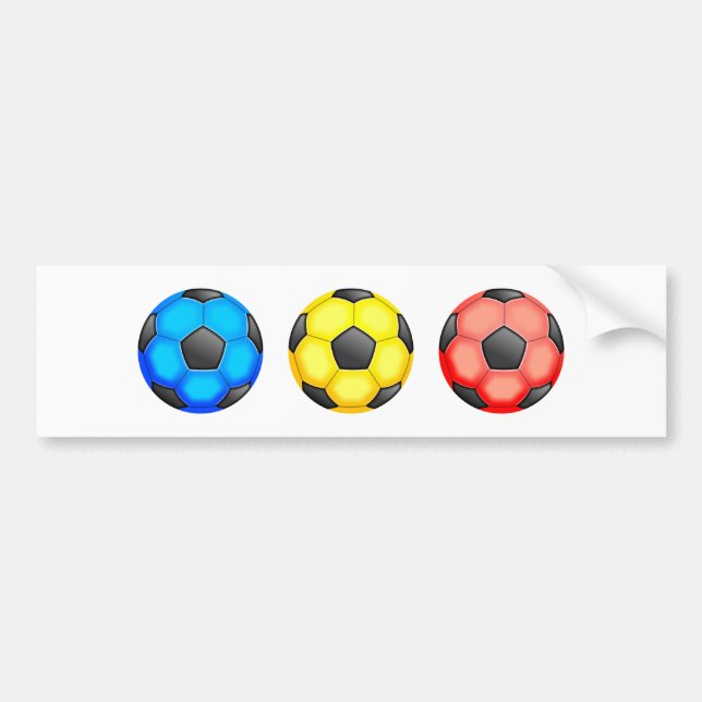 Colourful Soccer Balls Bumper Sticker (Front)