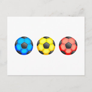 Colourful Soccer Balls Postcard
