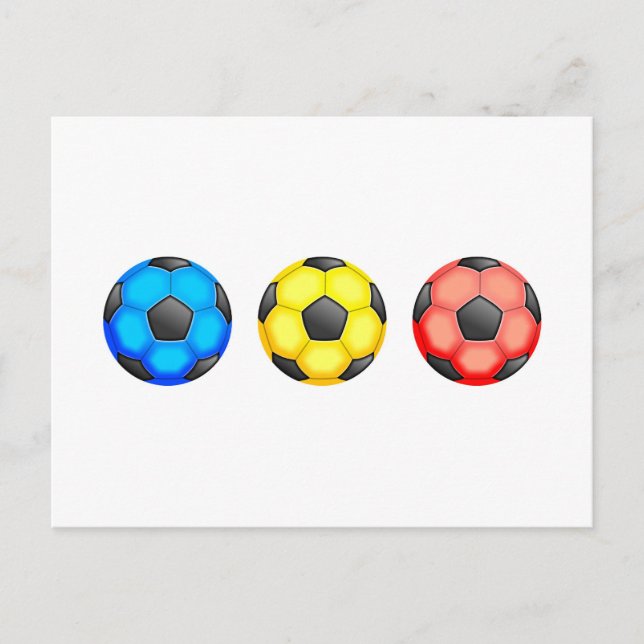 Colourful Soccer Balls Postcard (Front)