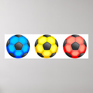 Colourful Soccer Balls Poster