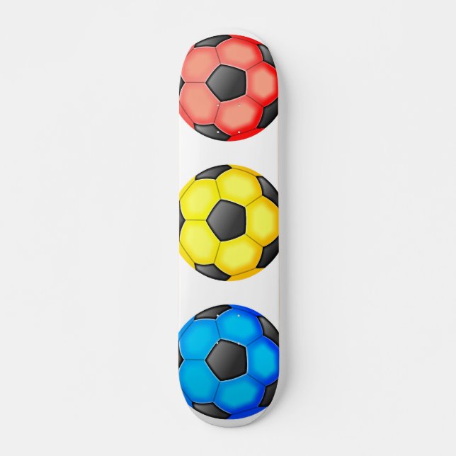 Colourful Soccer Balls Skateboard Deck (Front)