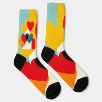 Colourful socks hearts design