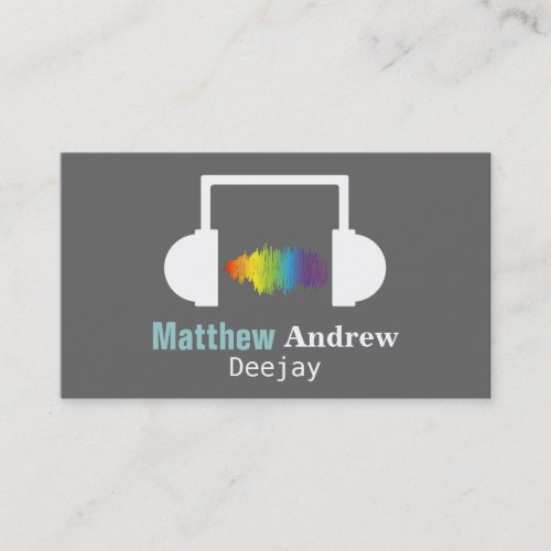 Colourful Sound Waves, Deejay, DJ Business Card