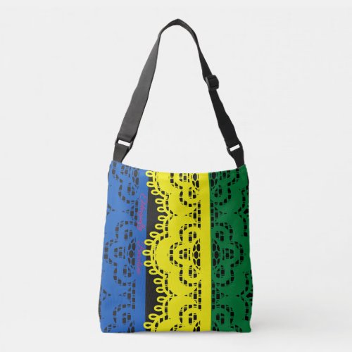 Colourful Spanish lace floral design_no5 Crossbody Bag