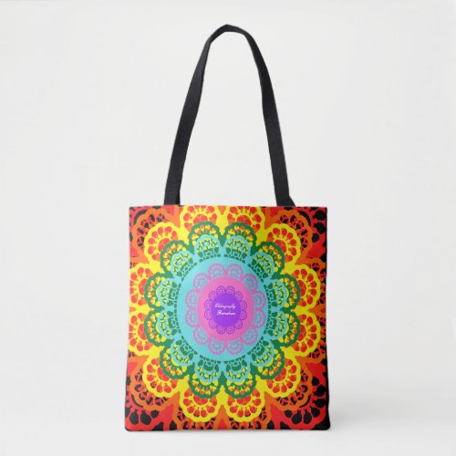 Colourful Spanish lace floral print_no11 Tote Bag
