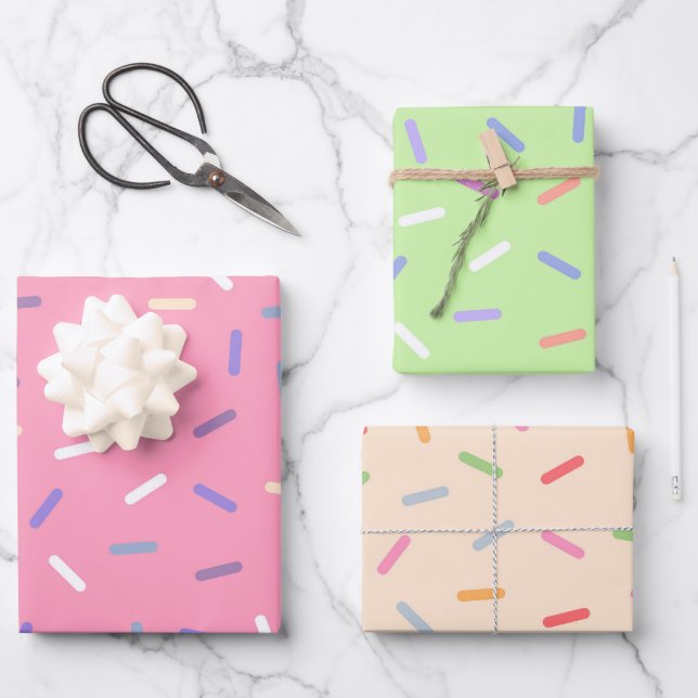 Colourful Sparkle Wrapping Paper Sheets (Front)