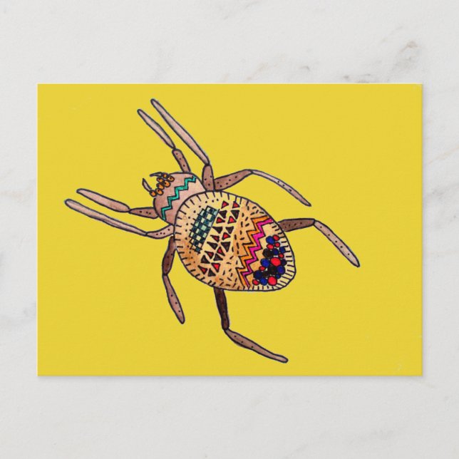 Colourful Spider arachnid art Postcard (Front)
