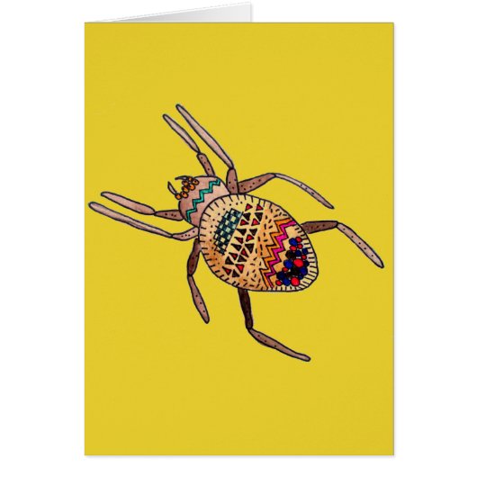 Colourful Spider birthday arachnid art (Front)