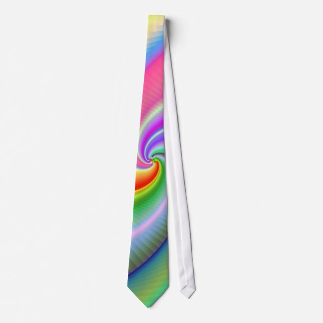 Colourful Spiral Fractal Tie (Front)