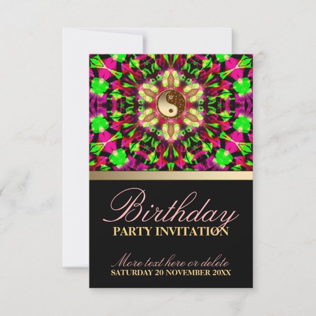Colourful Spirit Birthday Party Invitation (Front)