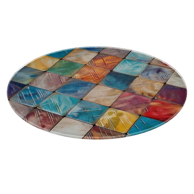 Colourful Squares Cutting Board (Corner)