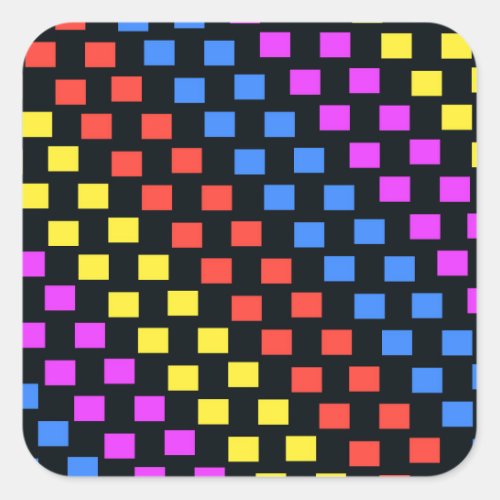 Colourful Squares Square Sticker